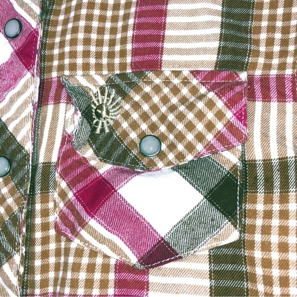 Farm Girl Authentic Pink, Green and Brown Button up Size 5/6 - Picture 7 of 11